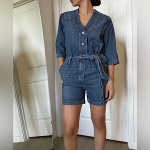 All saints denim jumpsuit
